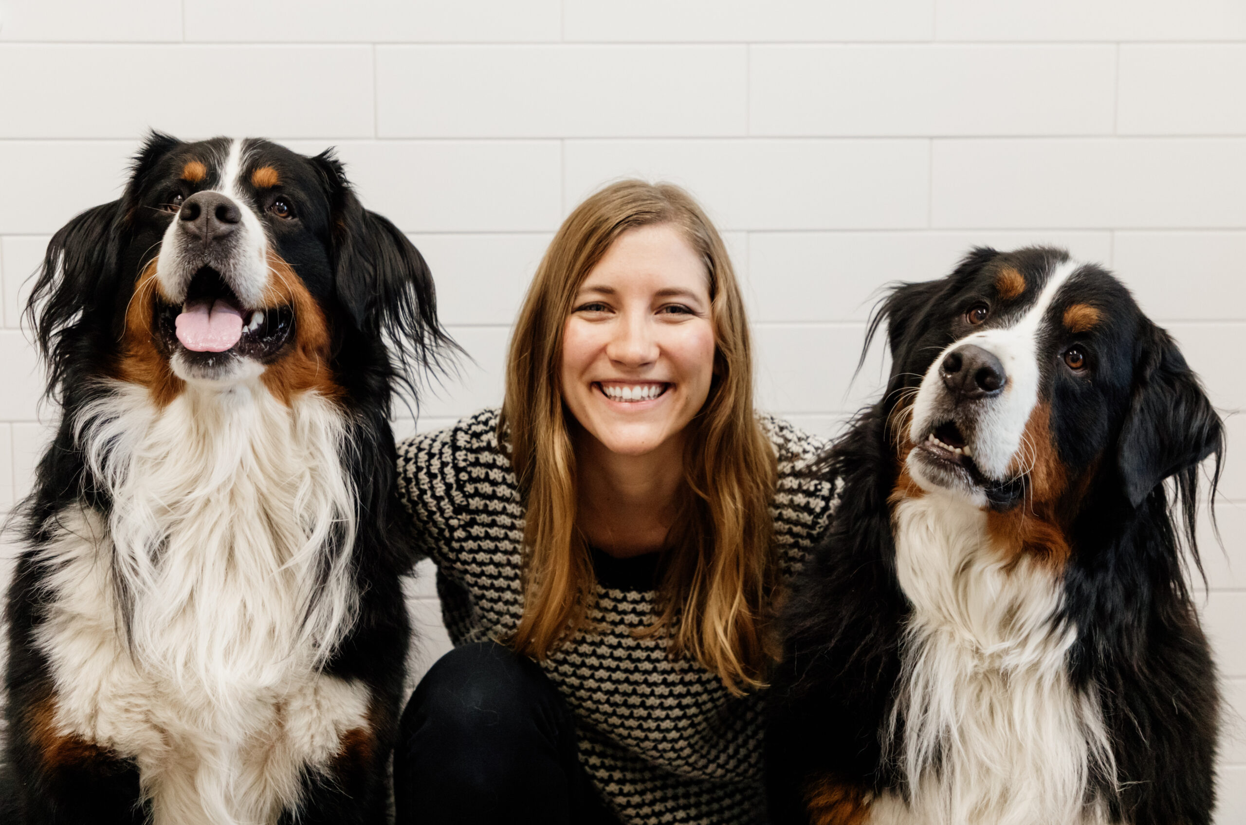 Abby with two dogs